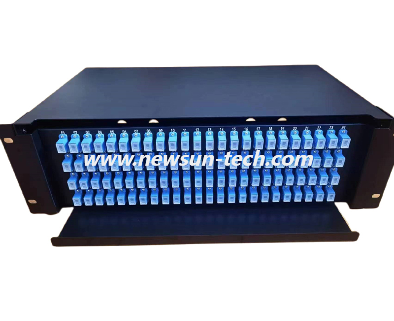 3U 96port 19 "Panel de parche de fibra óptica deslizable ODF 